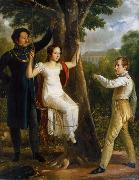 unknow artist Major Mauritz Clairfelt with sons and daughter in sway oil painting on canvas